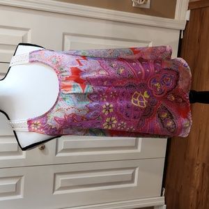 day trip, beautiful Women's Top/Tank, Lace / crochet straps and back, Size Med